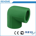 Green PP-R Plastic Water Pipe Fittings Plumbing Tube Fittings 3 Ways Elbow PPR